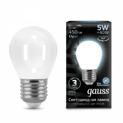 Gauss LED Filament Шар OPAL E27 5W 450lm 4100K 1/10/50 арт. 105202205