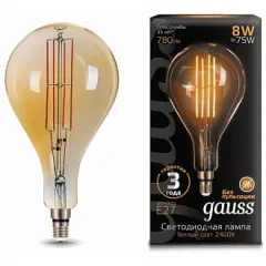 Gauss LED Vintage Filament A160 8W E27 160*300mm Golden 780lm 2400K 1/6