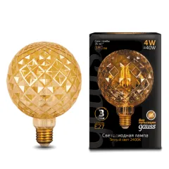 Gauss Filament G120 4W 380lm 2400К Е27 golden LED  арт. 105802004