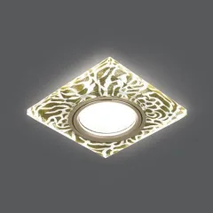 Точечный светильник Gauss Backlight BL063 Квадрат. Золотой узор/Золото, Gu5.3, LED 2700K 1/40