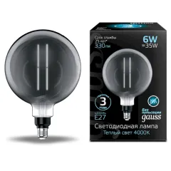 Лампа Gauss Filament G200 6W 330lm 4000К Е27 gray straight LED 1/6
Артикул: 154802205