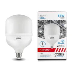 Лампа Gauss Elementary T160 55W 5250lm 6500K E27/E40 Promo LED 1/12