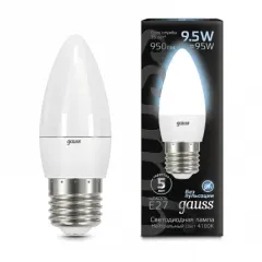 Фото характеристики Лампа Gauss Свеча 9.5W 950lm 4100К E27 LED арт. 103102210
