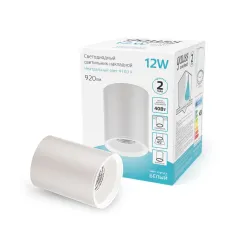 Светильник Gauss Overhead накл цил 12W 920lm 4100K 170-240V IP20 79*100мм белый LED 1/30 Артикул: HD011