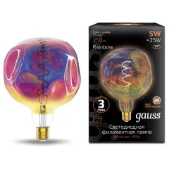 Лампа Gauss Filament G150 5W 250lm 1800К Е27 rainbow LED 1/6
Артикул: 1007802103