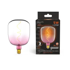 Лампа Gauss Filament V140 5W 200lm 1800К Е27 pink-clear flexible LED 1/6
Артикул: 1010802105
