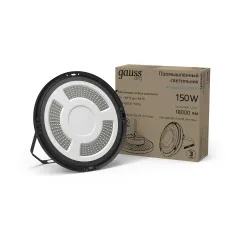 Светильник подвесной Gauss UFO 150W 18000lm 5000K 175-265V IP65 D260*88мм черный скобка в комплекте
Артикул: 821536350