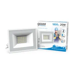 Фото Прожектор светодиодный Gauss Elementary G2 20W 1800lm IP65 6500К белый 1/60 Артикул: 613120320