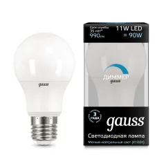 Gauss LED A60-dim E27 11W 4100К диммируемая 1/10/50 арт. 102502211-D