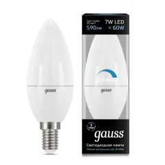 Gauss LED Candle-dim E14 7W 4100К диммируемая 1/10/100 арт. 103101207-D