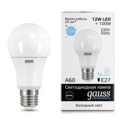 Gauss LED Elementary A60 12W E27 6500K 1/10/50 арт. 23232