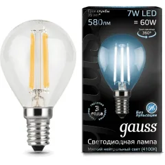 Gauss LED Filament Globe E14 7W 4100K 1/10/50 арт. 105801207