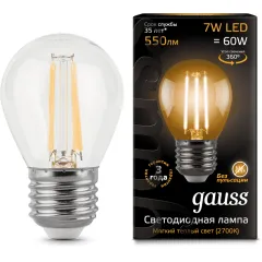 Gauss LED Filament Globe E27 7W 2700K 1/10/50 арт. 105802107