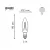 Фото размеров лампы Gauss Basic Filament Свеча 4,5W 400lm 2700К Е14 LED арт. 1031115 габариты