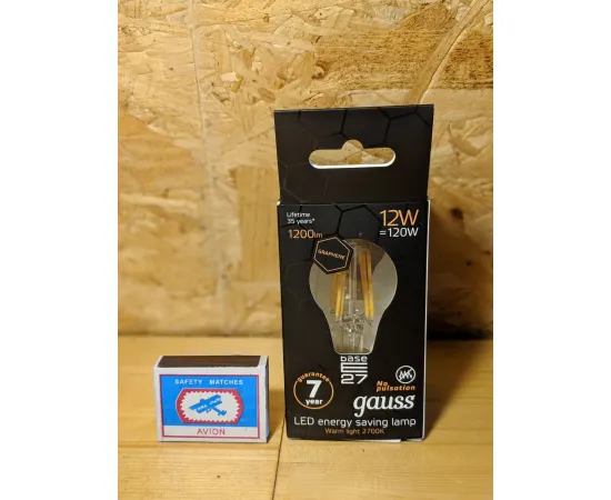 Gauss LED Filament Graphene A60 E27 12W 1200lm 2700К 1/10/40 арт. 102802112