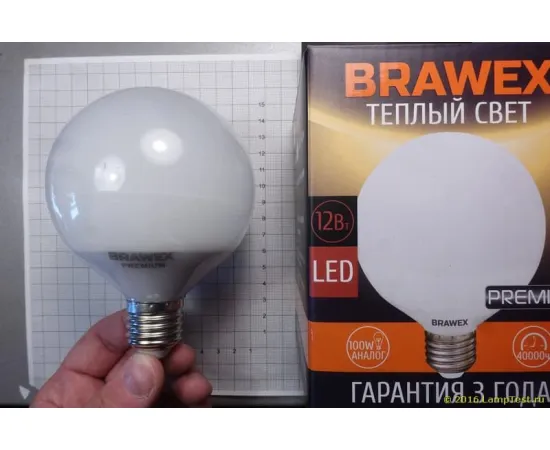 Brawex Premium G95 12W 220-240V 3000K E27 IC