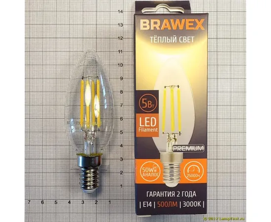Brawex Premium B35 5W 220-240V 3000K E14 IC Brawex Premium B35 5W 220-240V 3000K E14 IC
