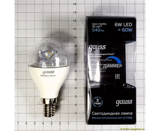 Gauss LED Globe-dim Crystal Clear E14 6W 4100K диммируемая 1/10/50 арт. 105201206-D Gauss LED Globe-dim Crystal Clear E14 6W 4100K диммируемая 1/10/50 арт. 105201206-D
