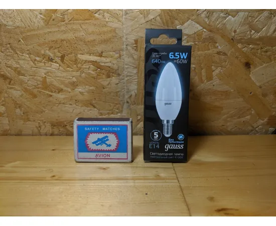 Gauss LED Candle E14 6.5W 4100К арт. 103101207 Упаковка Gauss LED Candle E14 6.5W 4100К арт. 103101207 Упаковка