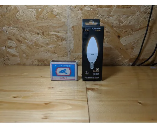 Gauss LED Candle E14 6.5W 3000К арт. 103101107 Упаковка Gauss LED Candle E14 6.5W 3000К арт. 103101107 Упаковка