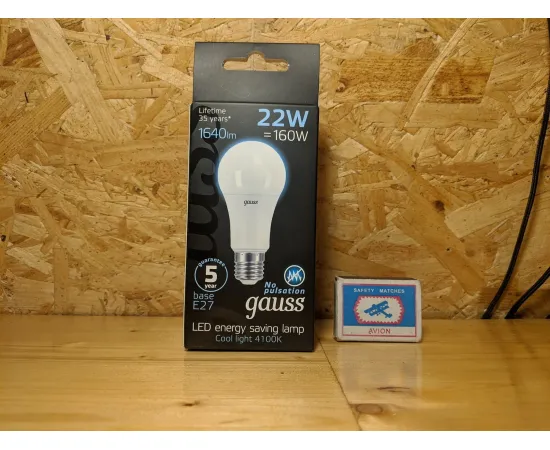 Gauss LED A70 22W E27 1640lm 4100K 1/10/50 арт. 102502222 Характеристики