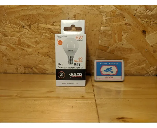 Gauss LED Elementary Globe 6W E14 3000K 1/10/50 арт. 53116 Характеристики