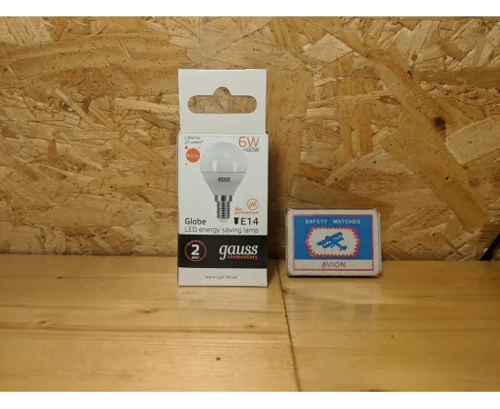 Gauss LED Elementary Globe 6W E14 3000K 1/10/50 арт. 53116 Характеристики