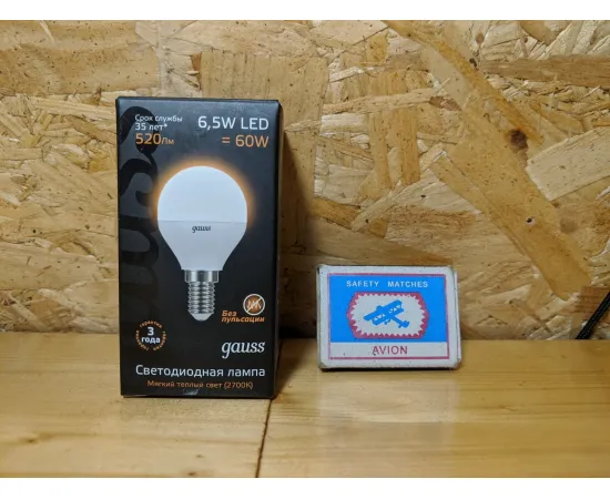 Gauss LED Globe E14 6.5W 2700K 1/10/50 арт. 105101107 ХарактеристикиGauss LED Globe E14 6.5W 2700K 1/10/50 арт. 105101107 Характеристики