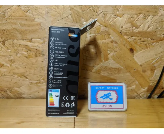 Gauss LED Filament Candle E14 5W 2700К 1/10/50 арт. 103801105 Характеристики