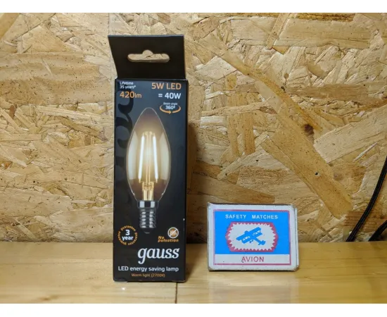 Gauss LED Filament Candle E14 5W 2700К 1/10/50 арт. 103801105 Характеристики
