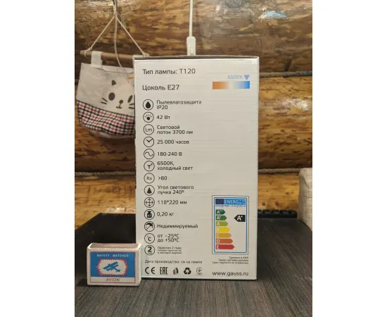 Gauss Elementary LED T120 E27 42W 3700lm 180-240V 6500K 1/12, изображение 6