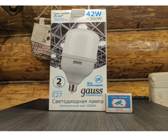 Gauss Elementary LED T120 E27 42W 3600lm 180-240V 4000K 1/12, изображение 6