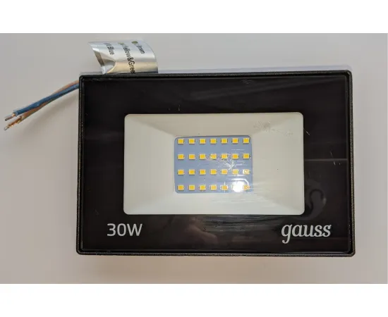 Фото Прожектор Gauss Elementary 30W 2695lm 4000К 200-240V IP65 черный LED арт. 613100230
