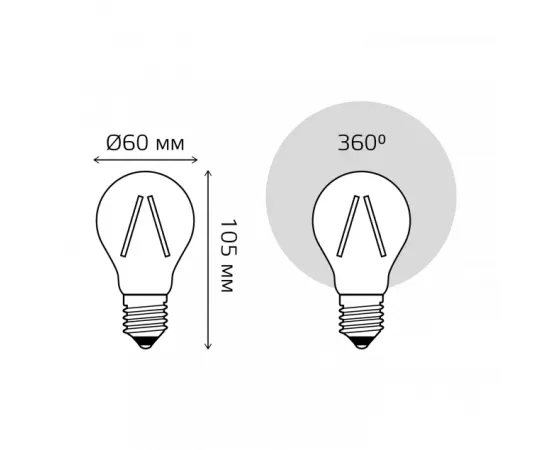 Фото Лампа Gauss Filament А60 15W 1400lm 2700К Е27 LED 1/10/40 Артикул: 102902115
Фото Лампа Gauss Filament А60 15W 1400lm 2700К Е27 LED 1/10/40 Артикул: 102902115 Фото Лампа Gauss Filament А60 15W 1400lm 2700К Е27 LED 1/10/40 Артикул: 102902115
Фото Лампа Gauss Filament А60 15W 1400lm 2700К Е27 LED 1/10/40 Артикул: 102902115