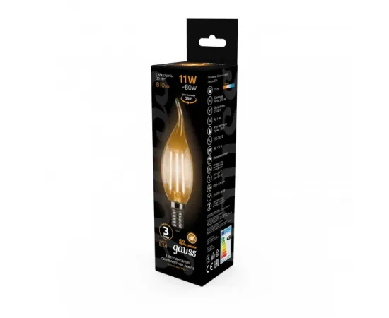 Фото Лампа Gauss Filament Свеча на ветру 11W 810lm 2700К Е14 LED арт. 104801111