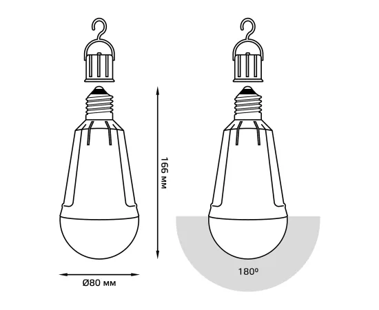 Лампа Gauss A80 12W 900lm 4100K Е27 авар. с Li-Ion аккумулятором LED 1/5/50, изображение 5 Лампа Gauss A80 12W 900lm 4100K Е27 авар. с Li-Ion аккумулятором LED 1/5/50, изображение 5