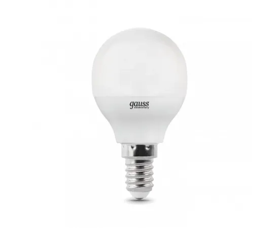 Фото Лампа Gauss Elementary Шар 10W 730lm 4100K Е14 LED арт. 53120