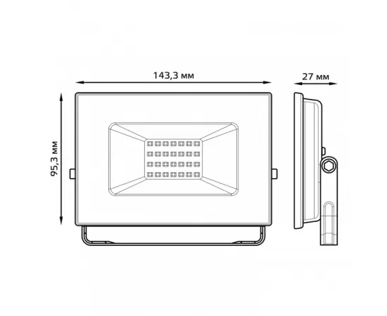 Фото Прожектор Gauss Elementary 30W 2700lm 6500К 200-240V IP65 черный LED арт. 613100330