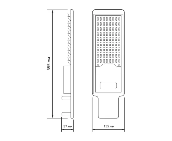 Светильник уличный Gauss Avenue 50W 5000lm 5000K 190-250V IP65 355*155*57мм черный КСС "Д" LED 1/10, изображение 4 Светильник уличный Gauss Avenue 50W 5000lm 5000K 190-250V IP65 355*155*57мм черный КСС "Д" LED 1/10, изображение 4