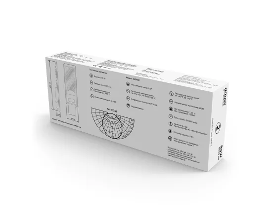 Светильник уличный Gauss Avenue 80W 8000lm 5000K 190-250V IP65 420*160*57мм черный КСС "Д" LED 1/10, изображение 3 Светильник уличный Gauss Avenue 80W 8000lm 5000K 190-250V IP65 420*160*57мм черный КСС "Д" LED 1/10, изображение 3