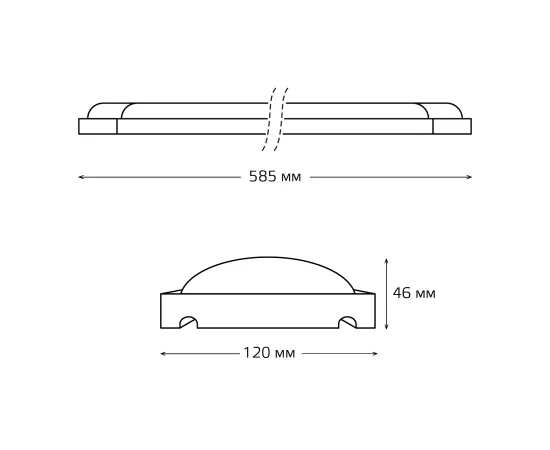Светильник линейный Gauss WLF-4 18W 1560lm 6500K 185-265V IP20 585*120*46мм сталь LED 1/12, изображение 2