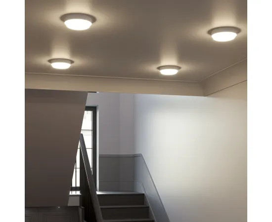 Св-к ЖКХ Gauss Qplus круг 15W 1200lm 4000K 160-260V IP54 D175*76мм бел, дек рам, м-вол сенс LED 1/30, изображение 2