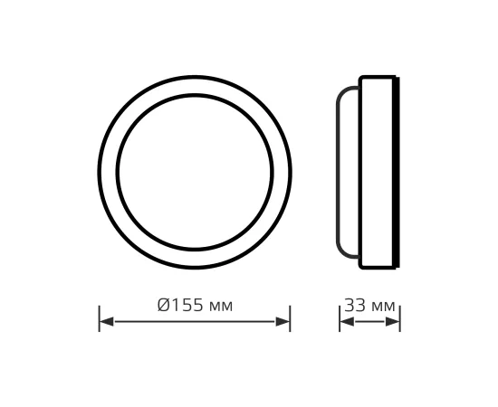 Светильник ЖКХ Gauss HALL круг 15W 1100lm 4000K 200-240V IP40 D155*33мм бел с микровол сенс LED 1/40, изображение 2