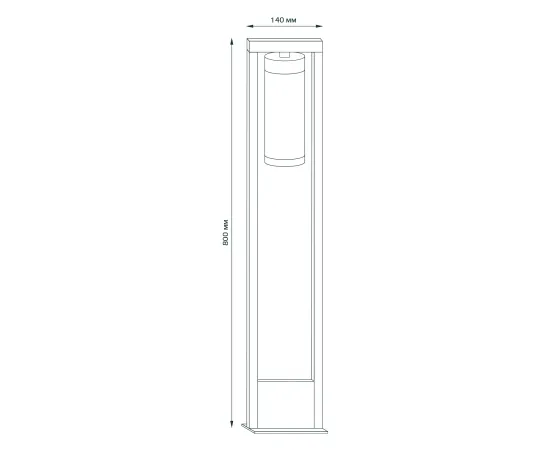 Фото размеры Светильник садово-парковый Gauss Clio столб 14.2*80cm, 170-240V / 50Hz, 1xE27, Max.60W, IP: 54 арт. GD020