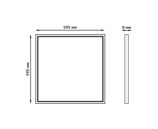Светильник Gauss IP40 595*595*7.2 мм 36W 2880лм 6500K ультратонкий матовый с Драйвером 1/4, изображение 3