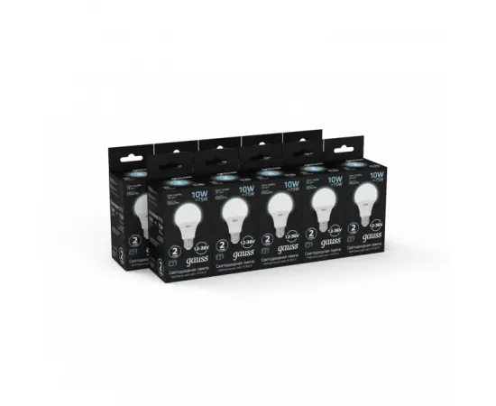 Фото характеристики Лампа Gauss A60 AC12-36V 10W 860lm 4100K E27 LED арт. 202502210 Фото характеристики Лампа Gauss A60 AC12-36V 10W 860lm 4100K E27 LED арт. 202502210