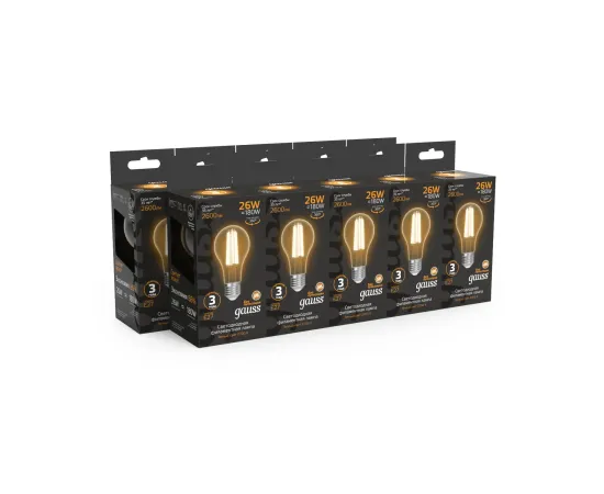 Фото Лампа Gauss Filament А70 26W 2600lm 2700К Е27 LED 1/10/40 Артикул: 102902126
Фото Лампа Gauss Filament А70 26W 2600lm 2700К Е27 LED 1/10/40 Артикул: 102902126 Фото Лампа Gauss Filament А70 26W 2600lm 2700К Е27 LED 1/10/40 Артикул: 102902126
Фото Лампа Gauss Filament А70 26W 2600lm 2700К Е27 LED 1/10/40 Артикул: 102902126