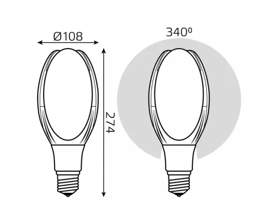 Лампа Gauss Basic BT110 AC180-240V 50W 4900lm 6500K E40 LED 1/20, изображение 4