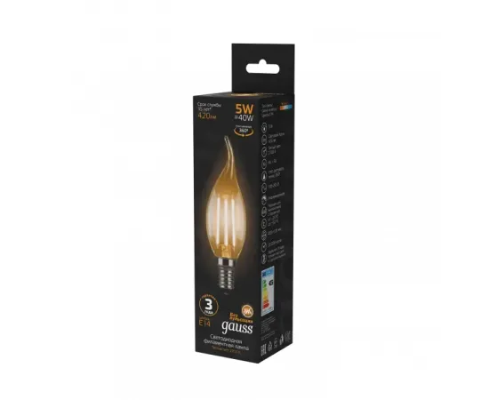 Фото характеристики Лампа Gauss Filament Свеча на ветру 5W 420lm 2700К Е14 LED арт. Фото характеристики Лампа Gauss Filament Свеча на ветру 5W 420lm 2700К Е14 LED арт.