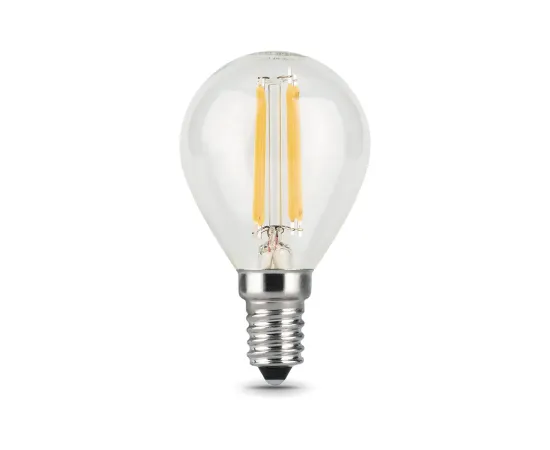 Лампа Gauss Filament Шар 7W 580lm 4100К Е14 LED 1/10/50